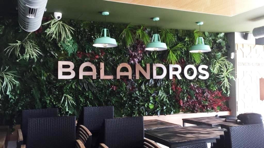 Pared Jardin Vertical artificial Restaurante Balandros