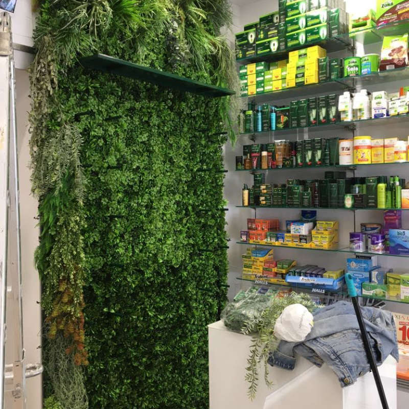 Jardines verticales locales comerciales